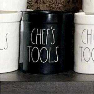Rae Dunn Collection by Magenta Kitchen Utensil Holder/Crock CHEF’S TOOLS (black)